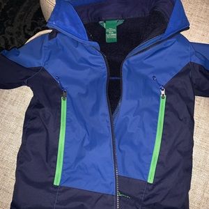 Llbean coat and snow bibs- boys- size 5-6